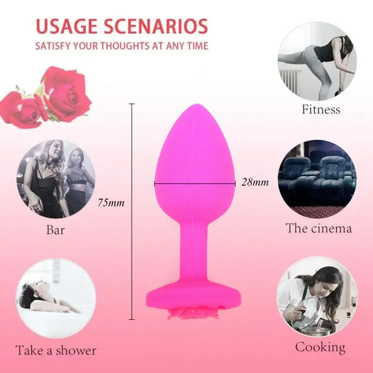 Soft Silicone Anal Plugs Rose Sex Toys for Woman Female Ana Buttplugs Annal Butplug Analplug Sexy Kit Adult Goods Tooys Man Gay