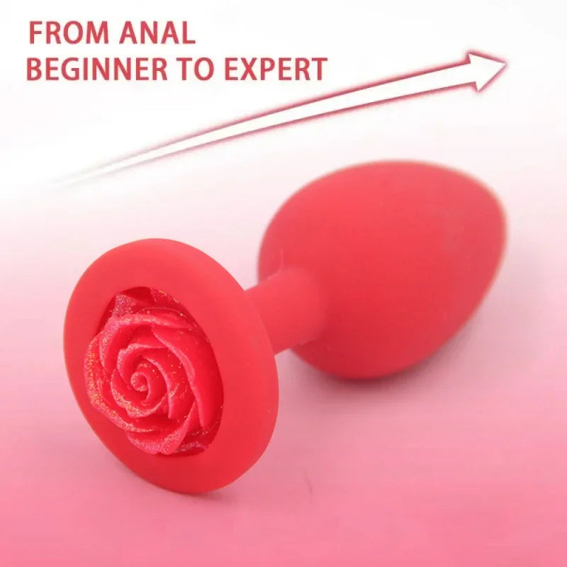 Soft Silicone Anal Plugs Rose Sex Toys for Woman Female Ana Buttplugs Annal Butplug Analplug Sexy Kit Adult Goods Tooys Man Gay