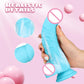 Soft Silicone Dildo Blue and White Penis Realistic Dildo with Suction Cup Prostate Massager Strap on Dildo Sex Toys for Women