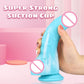 Soft Silicone Dildo Blue and White Penis Realistic Dildo with Suction Cup Prostate Massager Strap on Dildo Sex Toys for Women