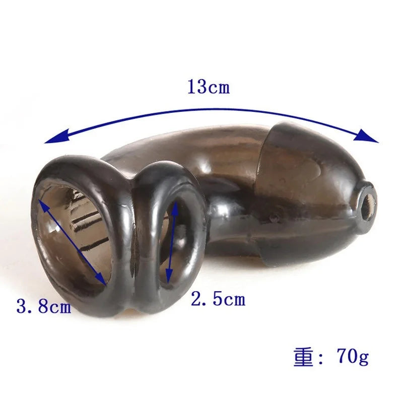 Soft Silicone Male Reusable Penis Sleeve Scrotum Ring Bondage Chastity Cage Lock Cock Ring Sex Toys for Men Delay Ejaculation