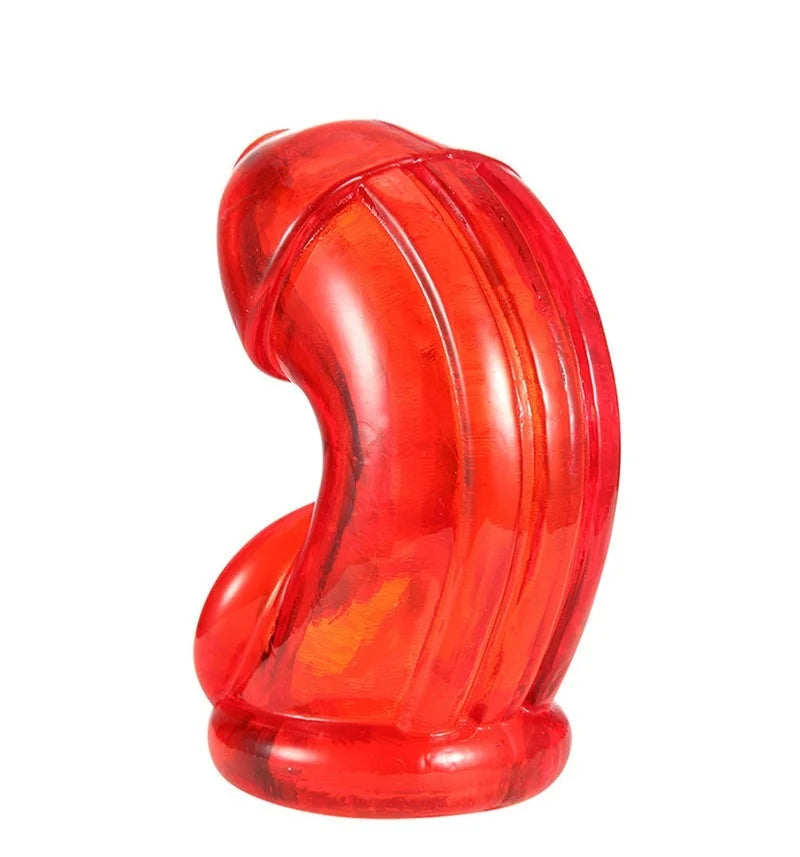 Soft Silicone Male Reusable Penis Sleeve Scrotum Ring Bondage Chastity Cage Lock Cock Ring Sex Toys for Men Delay Ejaculation