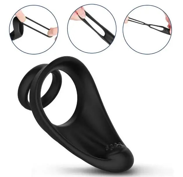 Soft Silicone Penis Ring Scrotum Bind Cock Ring Enhance Erections Scrotal Delayed Ejaculation Ball Stretcher Bondage Sex Toy Men