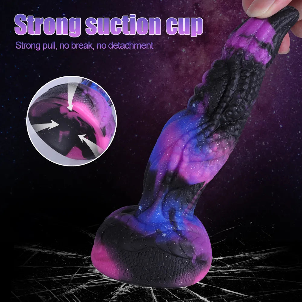 Soft Silicone Realistic Dragon Dildo Starry Color Dildo Prostate Massager Large Butt Plug Thick Dildos Anal Sex Toys for Women