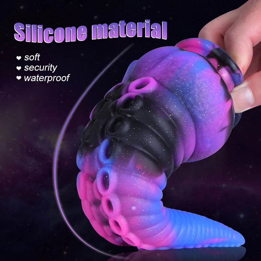 Soft Silicone Realistic Dragon Dildo Starry Color Dildo Prostate Massager Large Butt Plug Thick Dildos Anal Sex Toys for Women