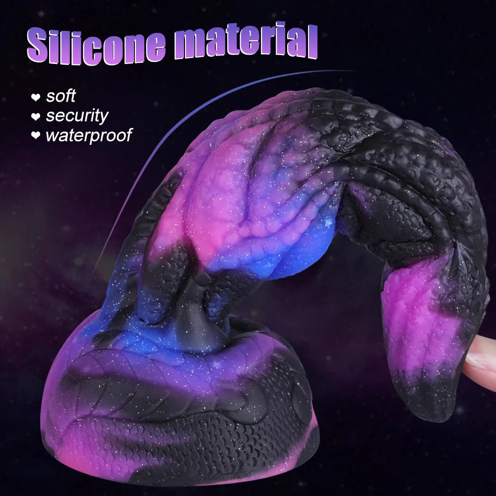 Soft Silicone Realistic Dragon Dildo Starry Color Dildo Prostate Massager Large Butt Plug Thick Dildos Anal Sex Toys for Women