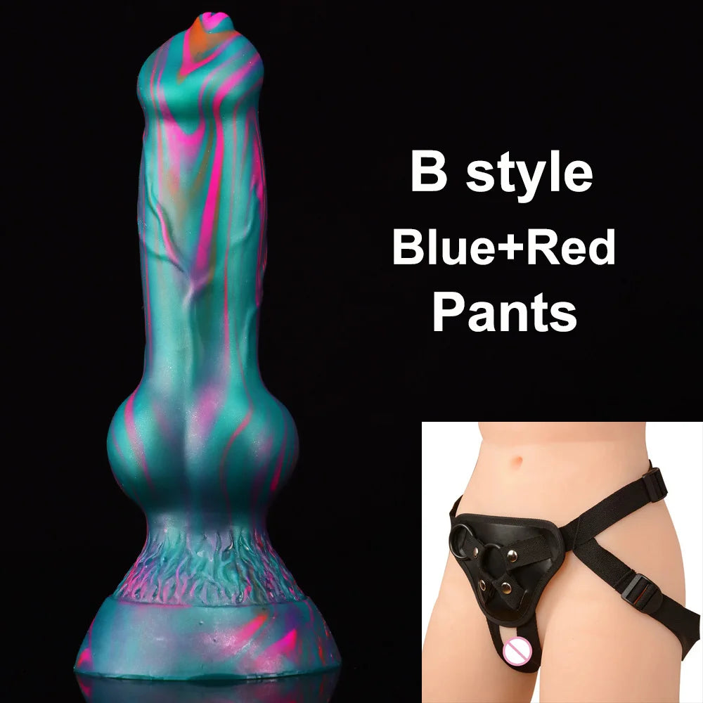 Soft silicone dildo Big Dog penis Long anal butt plug With Sucker Large Knot Animal Penis Sex Toys For Women faak Sexules toys