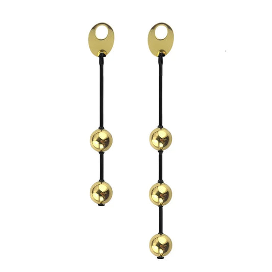 Soft stretchy Silicone pull ring gold metal Anal beads Kegel ben wa geisha ball vaginal tighten exercise expander sex toy women