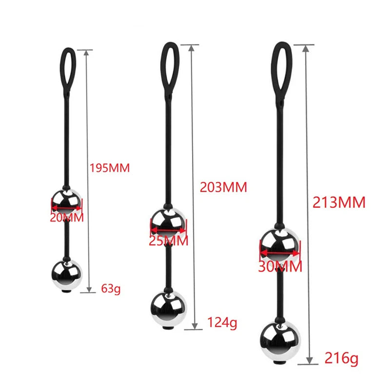 Soft stretchy Silicone pull ring gold metal Anal beads Kegel ben wa geisha ball vaginal tighten exercise expander sex toy women