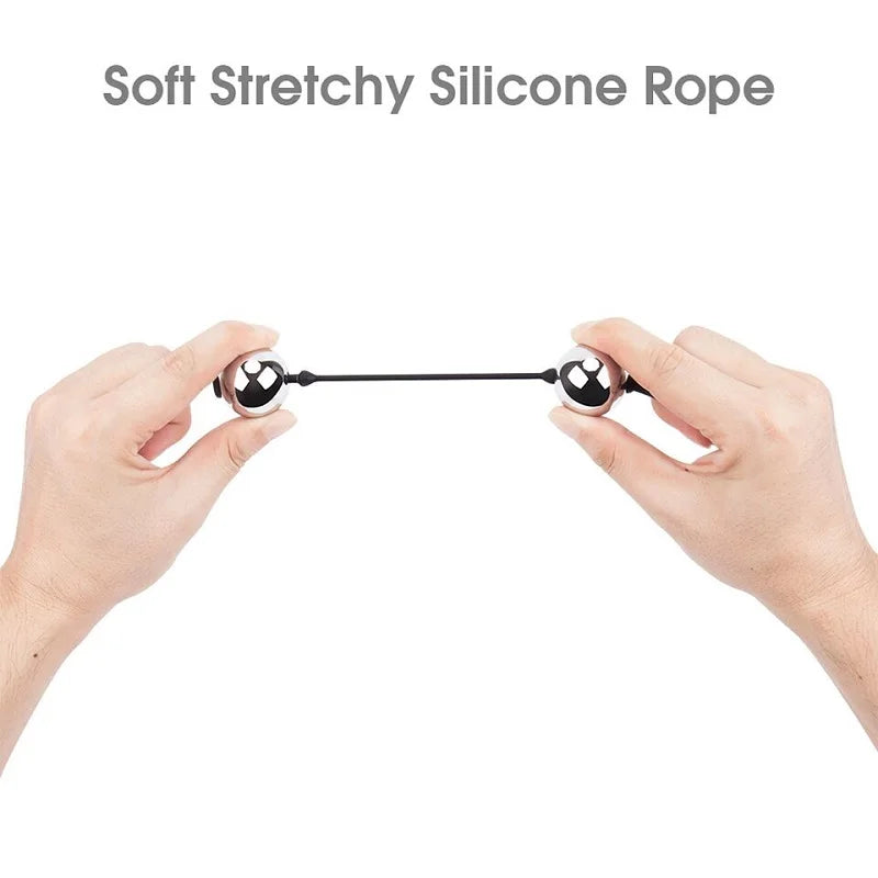 Soft stretchy Silicone pull ring gold metal Anal beads Kegel ben wa geisha ball vaginal tighten exercise expander sex toy women