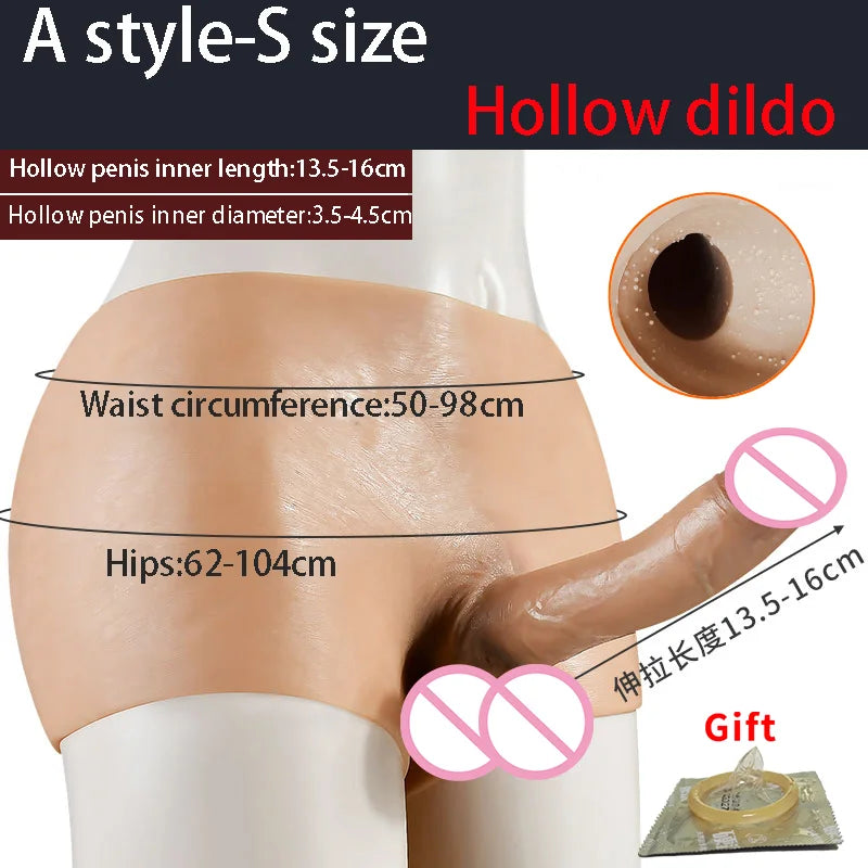 Solid Hollow Dildo Realistic Silicone Panties Anal Sex Toys for Woman Men Gay Lesbian Strap-On Dildo Cock Pants G-Spot stimulate