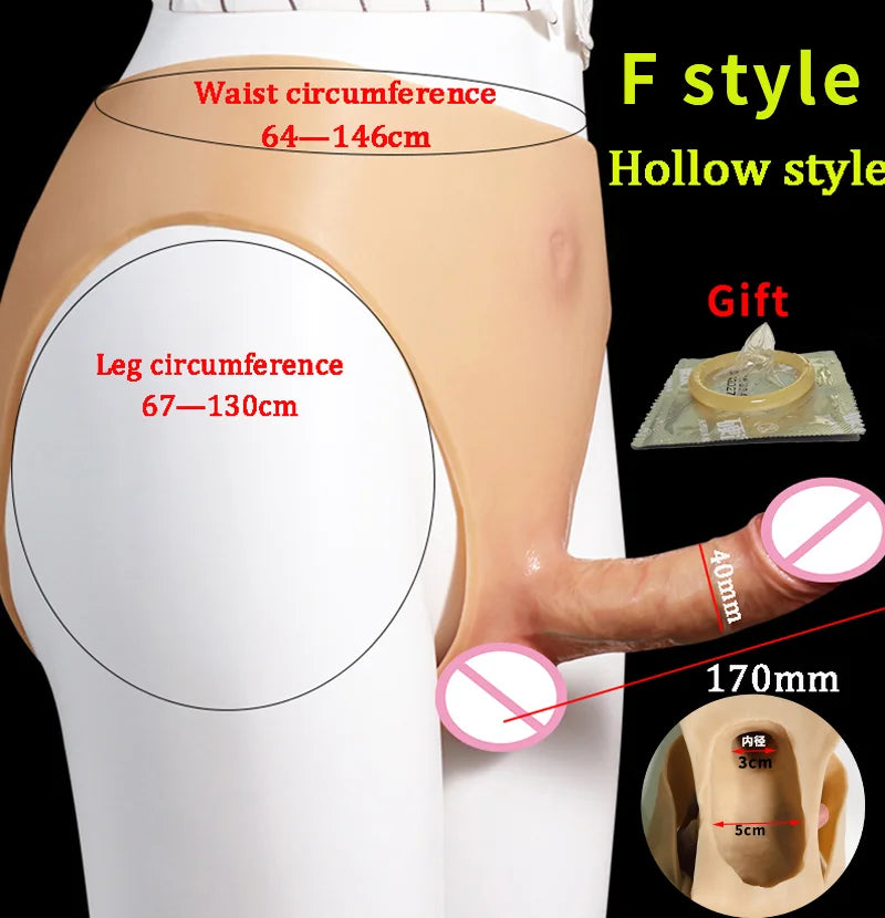 Solid Hollow Dildo Realistic Silicone Panties Anal Sex Toys for Woman Men Gay Lesbian Strap-On Dildo Cock Pants G-Spot stimulate