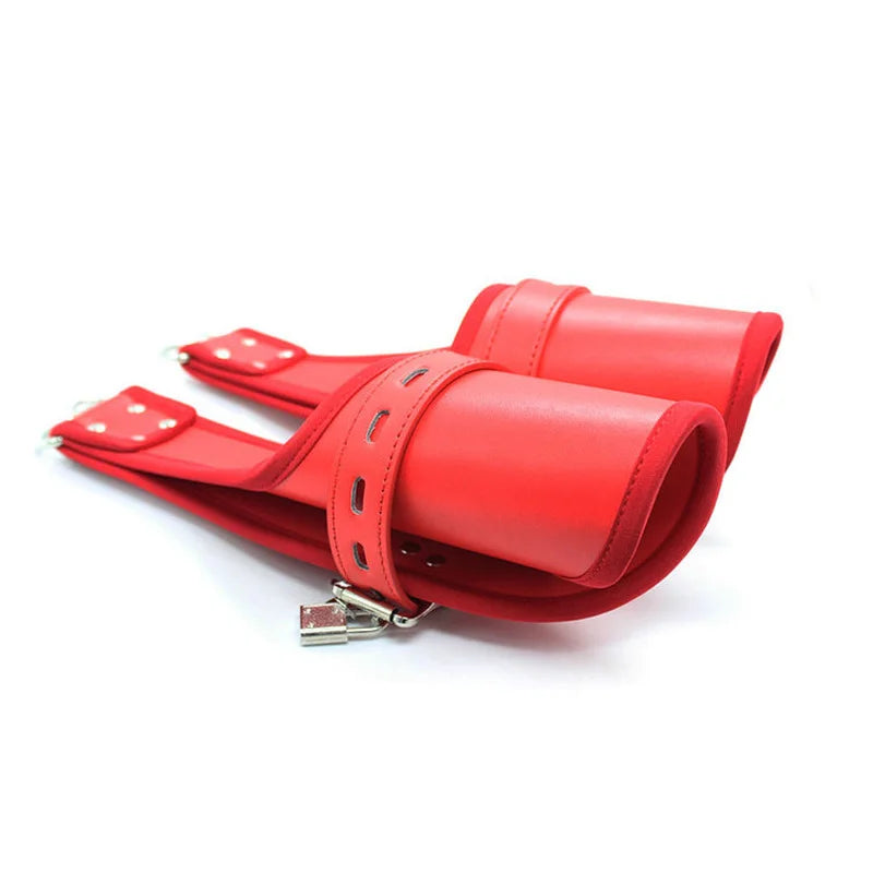 Spreader Bar with PU Leather Hang On Door Gloves Mitts Wrist Cuffs Restraint Kit Slave PU Door Hanging Gloves Sex Toys