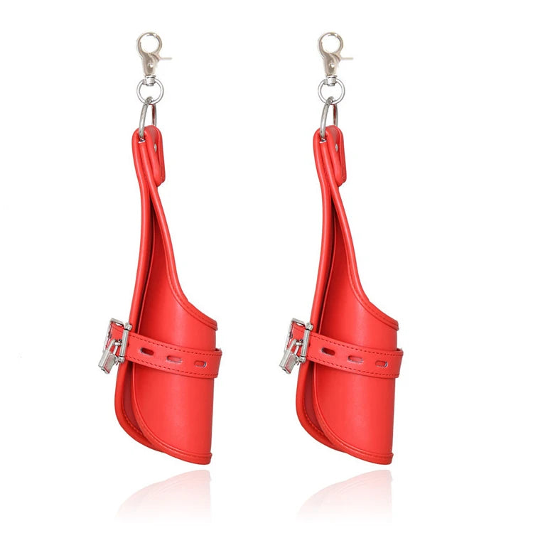 Spreader Bar with PU Leather Hang On Door Gloves Mitts Wrist Cuffs Restraint Kit Slave PU Door Hanging Gloves Sex Toys