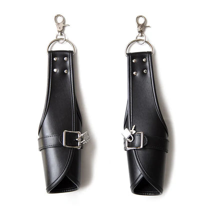 Spreader Bar with PU Leather Hang On Door Gloves Mitts Wrist Cuffs Restraint Kit Slave PU Door Hanging Gloves Sex Toys
