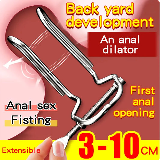 Stainless Steel BDSM Big Anal Plug Anal Dilator Butt Plug Vagina Sex Toy for Women Adjustable Vaginal Anus Dilator Adult Toys