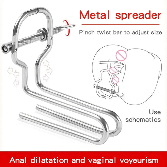 Stainless Steel BDSM Big Anal Plug Anal Dilator Butt Plug Vagina Sex Toy for Women Adjustable Vaginal Anus Dilator Adult Toys