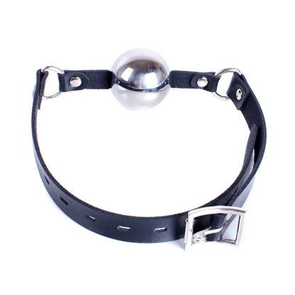 Stainless Steel Ball Gag Locking Bondage Open Mouth PU Leather Straps Lockable Restraint Oral  Fun Games for Couple