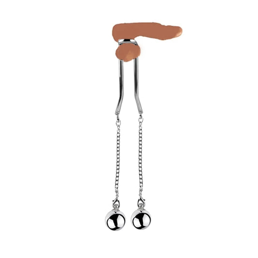 Stainless Steel Ball Stretcher Scrotum CBT Testicle Heavy Ball Weight Man Penis Cock Ring Enlargement Pull Exercise Male Toy