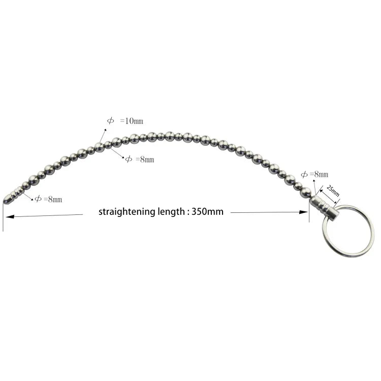 Stainless Steel Beads Urethral Sounding Rod Solid Insert Stimulation Catheter Beads Penis Plug Sex Toys for Men BDSM Adult Toy