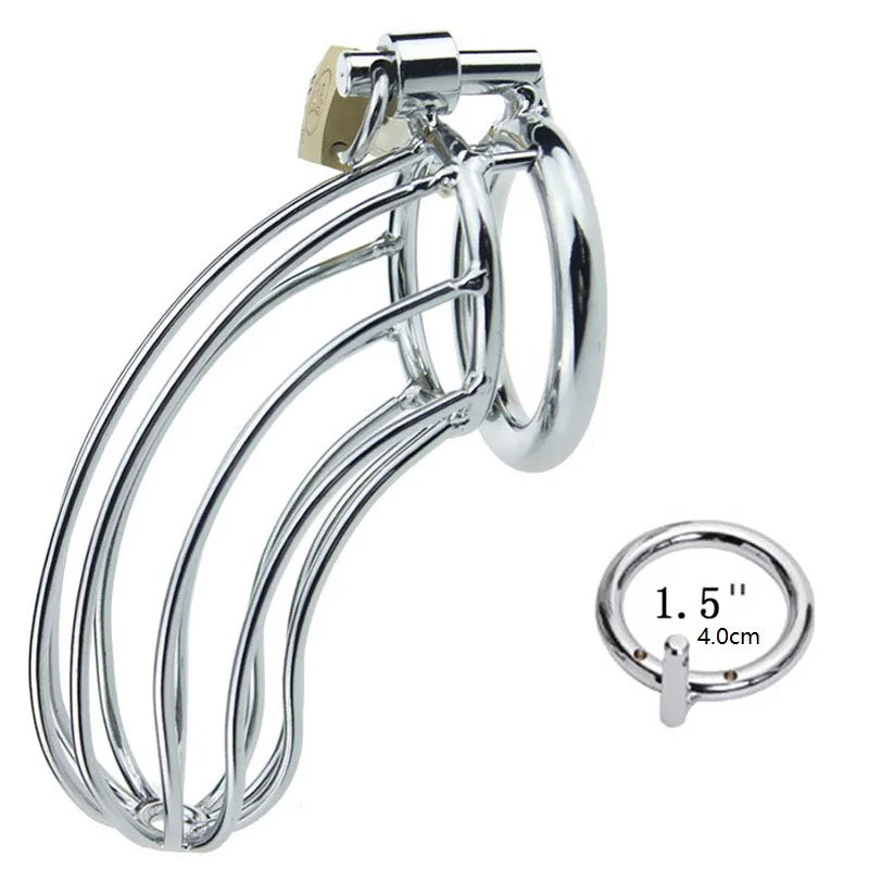 Stainless Steel Cock Cage Penis Ring Anal Hook Butt Plug G-Spot Stimulate Male Chastity Device Sex Toys For Men Male Masturbator