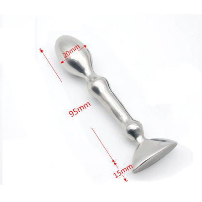 Stainless Steel Double Large Metal Fake Dildo G Spot Anal Beads Plug P-spot Stick Vaginal Sex Toy for Woman Chastity Anal Plug