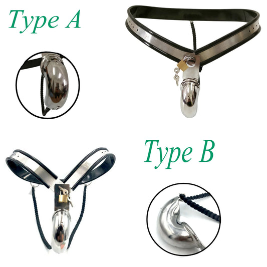 Stainless Steel Double&Single Wire Male Chastity Belt Locking Panties Closed Cock Cage Adjustable Anal Plug Cock Cage Sex Toys