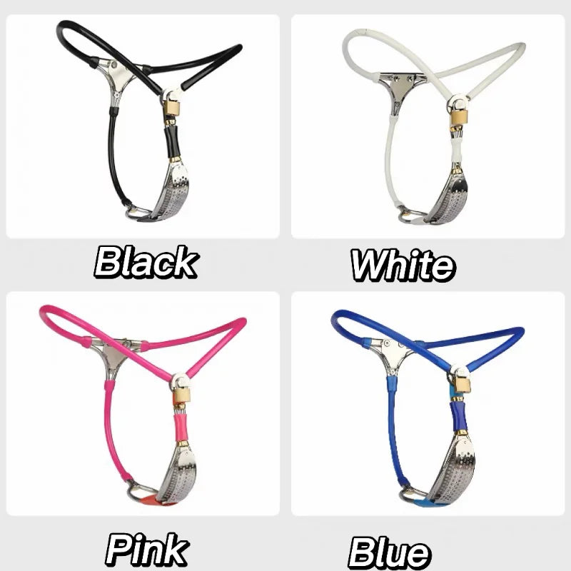 Stainless Steel Female Chastity Belt Pants BDSM Bondage Restraints Tools Adult Sex Toys for Woman Chastity Device with Anal Plug