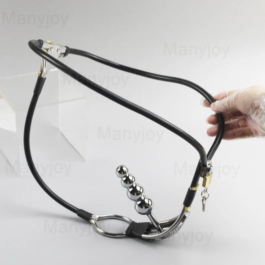 Stainless Steel Female Chastity Belt Pants BDSM Bondage Restraints Tools Adult Sex Toys for Woman Chastity Device with Anal Plug