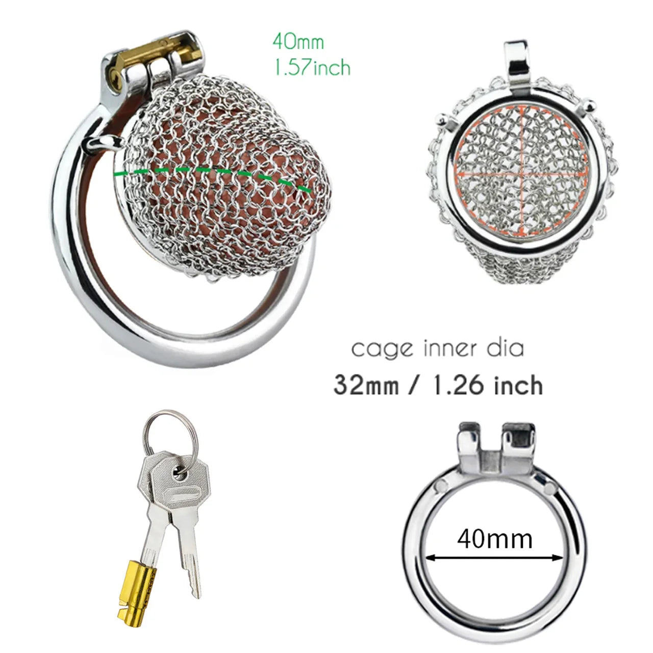 Stainless Steel Fishnet Chastity Cage Male Mesh Sexy Penis Locks Underpants Anti-escape Desire Control Cock Ring Adult Sex Toys