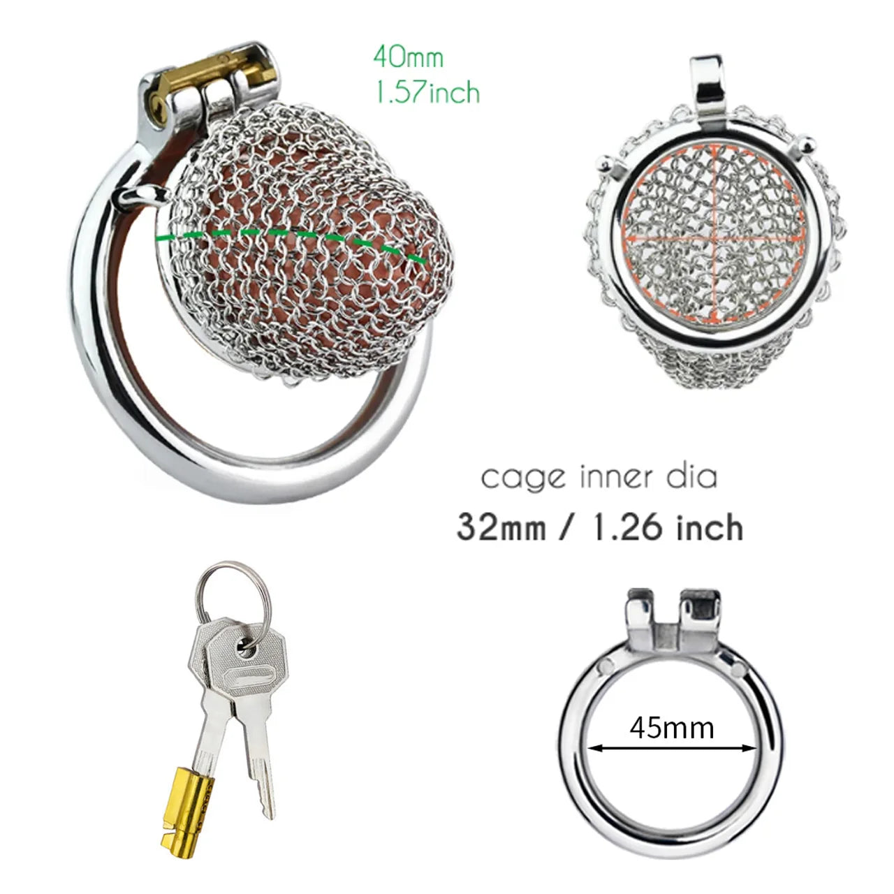 Stainless Steel Fishnet Chastity Cage Male Mesh Sexy Penis Locks Underpants Anti-escape Desire Control Cock Ring Adult Sex Toys