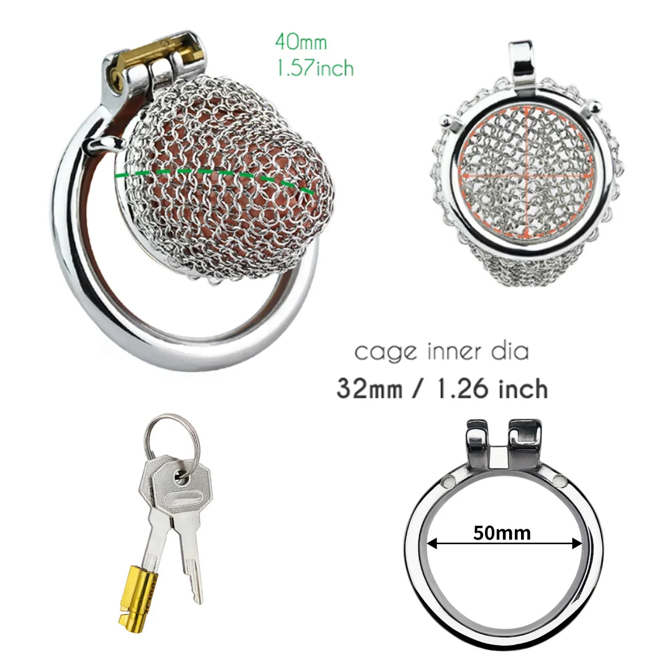 Stainless Steel Fishnet Chastity Cage Male Mesh Sexy Penis Locks Underpants Anti-escape Desire Control Cock Ring Adult Sex Toys