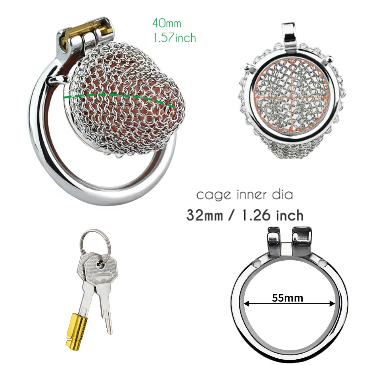 Stainless Steel Fishnet Chastity Cage Male Mesh Sexy Penis Locks Underpants Anti-escape Desire Control Cock Ring Adult Sex Toys