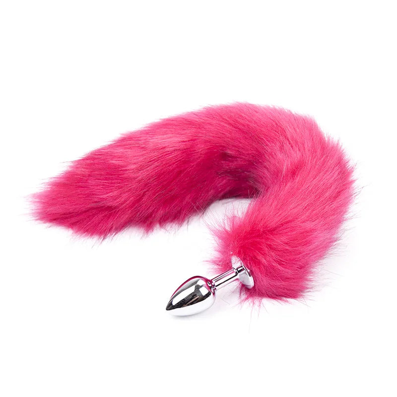 Stainless Steel Fox Tails Anal Butt Insert Plug Adult Cosplay Game Sex Toys Gay Faux Fur Fox Cat Tail Unisex Stopper BDSM