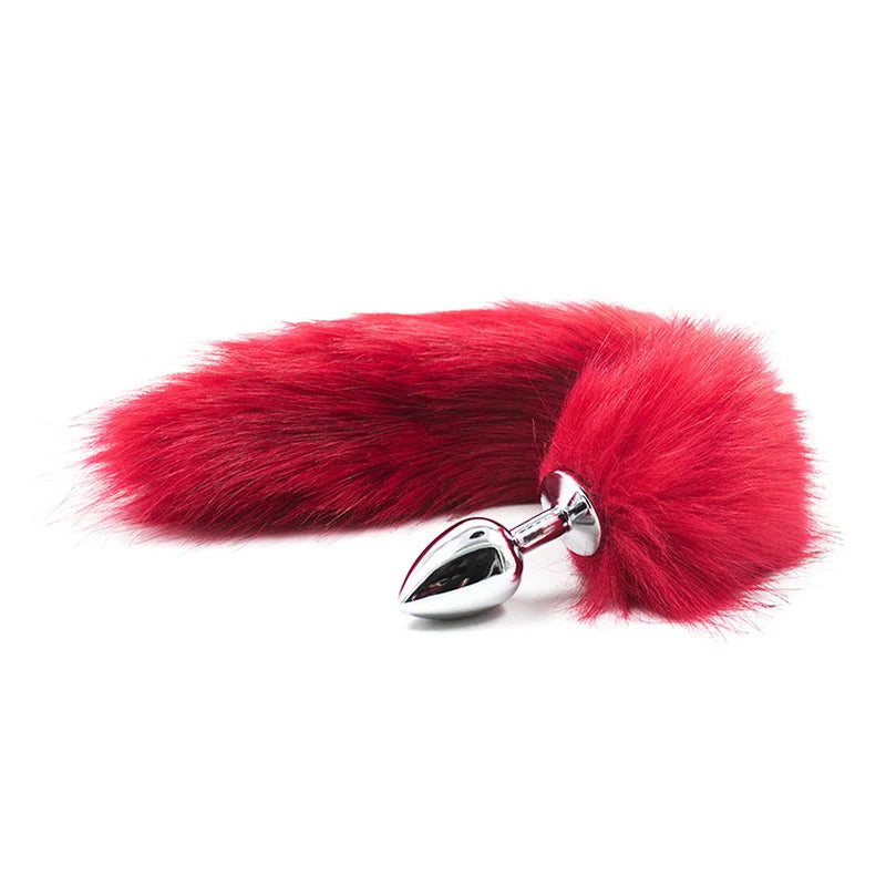 Stainless Steel Fox Tails Anal Butt Insert Plug Adult Cosplay Game Sex Toys Gay Faux Fur Fox Cat Tail Unisex Stopper BDSM