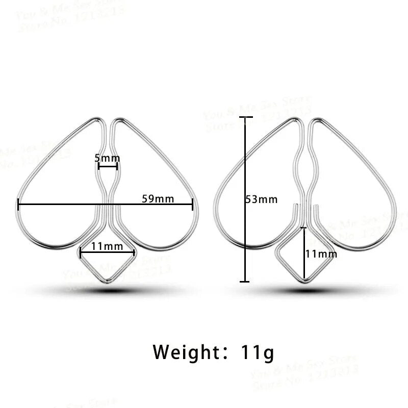 Stainless Steel Heart Shape Sexy Nipple Clamp Labia Clit Clip Woman Breast Bdsm Adult Fetish Flirting Sex Toys For Couples Game