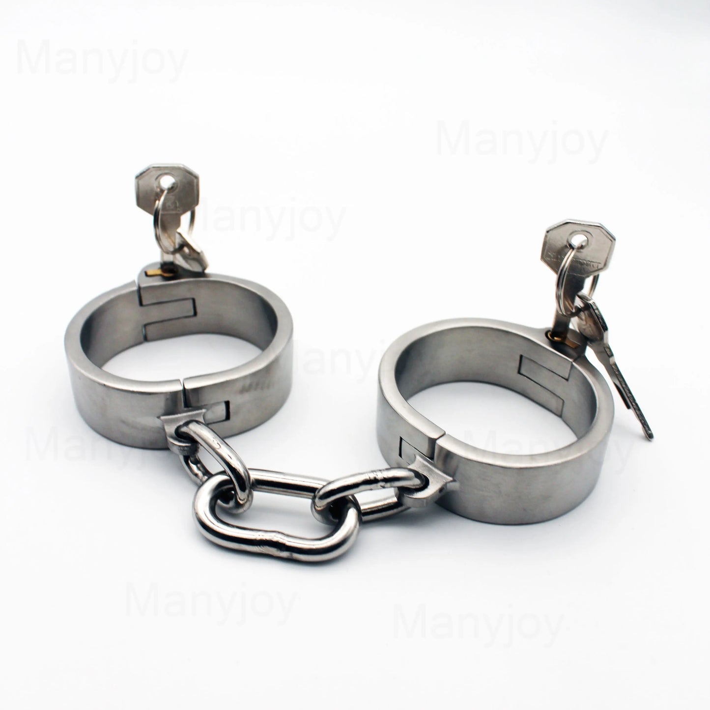 Stainless Steel Heavy Duty Handcuffs Ankle Slave Collar Cuffs Chain Shackle BDSM Bondage Leg Restraints Sex Toys for Couples