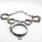 Stainless Steel Heavy Duty Handcuffs Ankle Slave Collar Cuffs Chain Shackle BDSM Bondage Leg Restraints Sex Toys for Couples