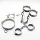 Stainless Steel Heavy Duty Handcuffs Ankle Slave Collar Cuffs Chain Shackle BDSM Bondage Leg Restraints Sex Toys for Couples