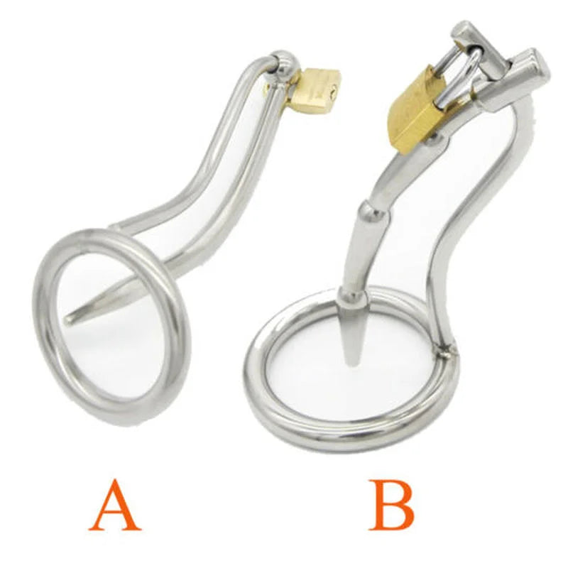 Stainless Steel Male Chastity Cage Device Cock Ring Urethral Dilator Penis Plug Lock Adult Sex Toys for Men SM Chastity Extreme