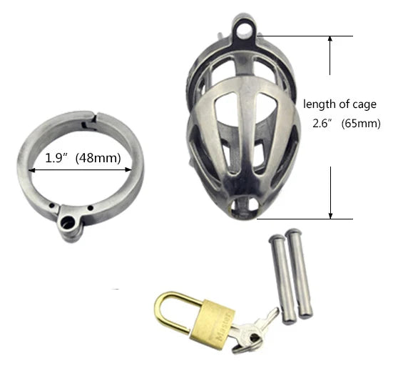 Stainless Steel Male Chastity Device Metal Chastity Cock Penis Cage Men's Virginity Lock Cock Rings BON4M Male Chastity