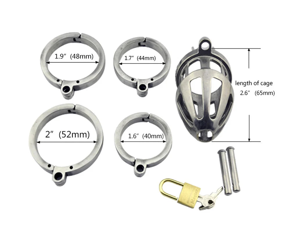 Stainless Steel Male Chastity Device Metal Chastity Cock Penis Cage Men's Virginity Lock Cock Rings BON4M Male Chastity