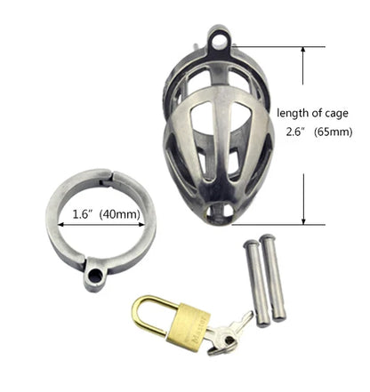 Stainless Steel Male Chastity Device Metal Chastity Cock Penis Cage Men's Virginity Lock Cock Rings BON4M Male Chastity