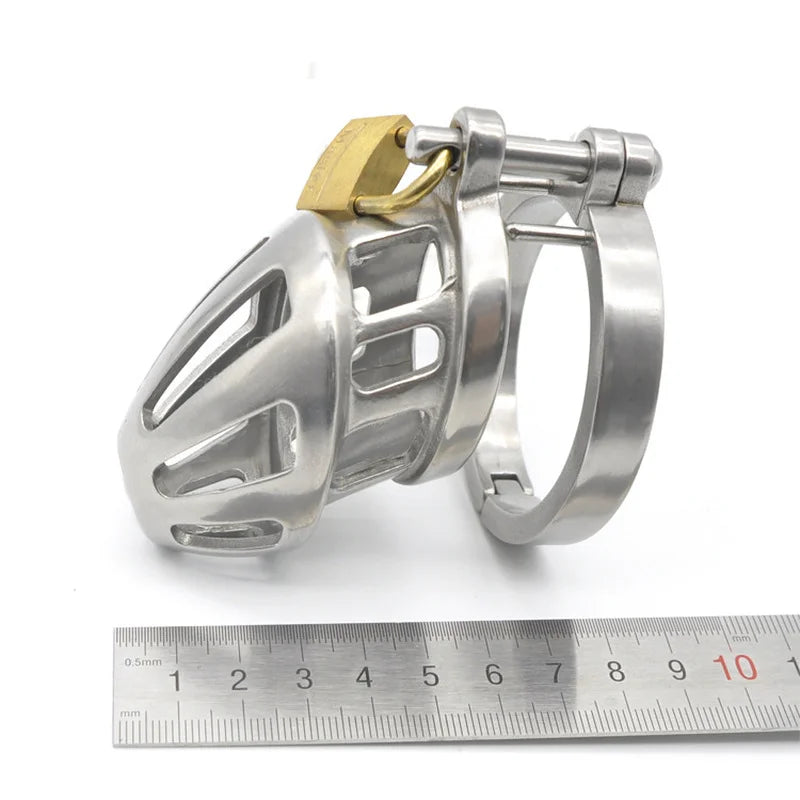 Stainless Steel Male Chastity Device Metal Chastity Cock Penis Cage Men's Virginity Lock Cock Rings BON4M Male Chastity