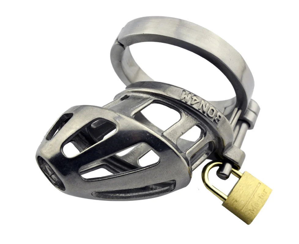 Stainless Steel Male Chastity Device Metal Chastity Cock Penis Cage Men's Virginity Lock Cock Rings BON4M Male Chastity