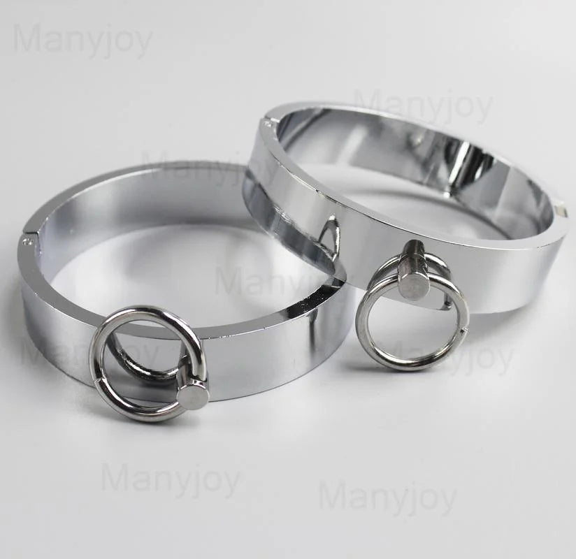 Stainless Steel Male Metal Handcuff Wrist Cuff 60 MM Dia for Couple BDSM Bondage Restraints Adult Game Sex Toys for Men