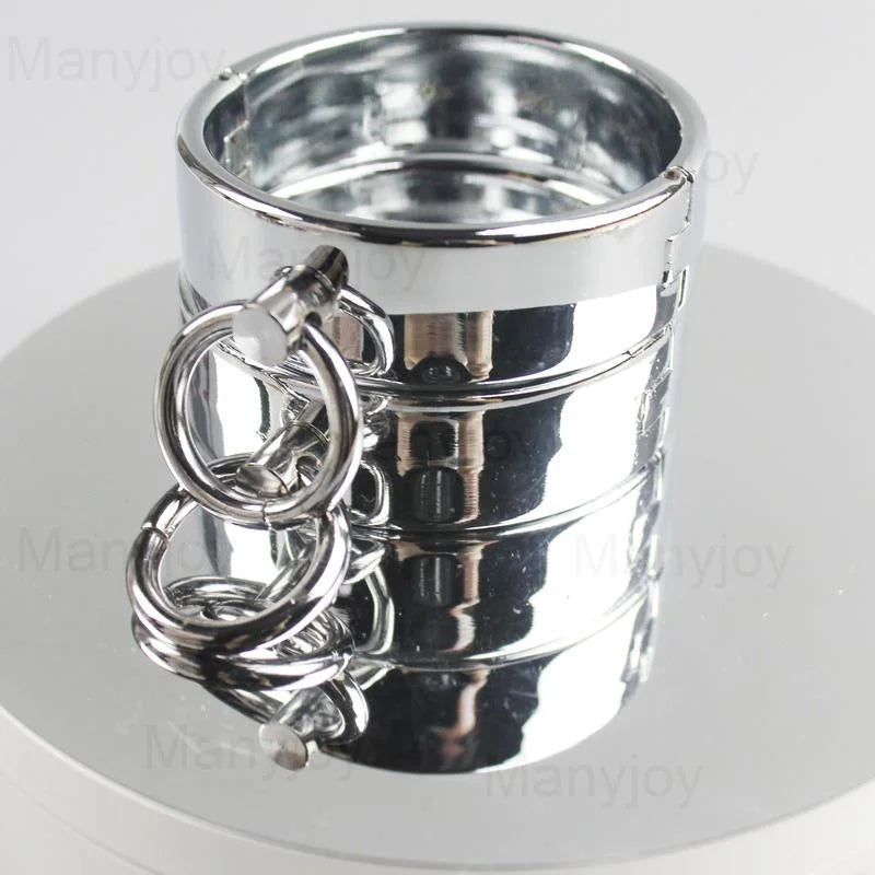 Stainless Steel Male Metal Handcuff Wrist Cuff 60 MM Dia for Couple BDSM Bondage Restraints Adult Game Sex Toys for Men