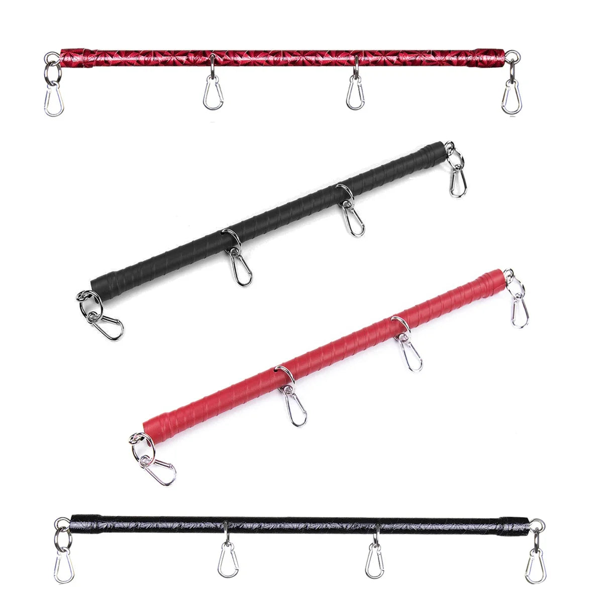 Stainless Steel Metal PU Leather Spreader Bar Bondage For Handcuffs Wrist Ankle Restraint BDSM Accessory Erotic Sex Toy