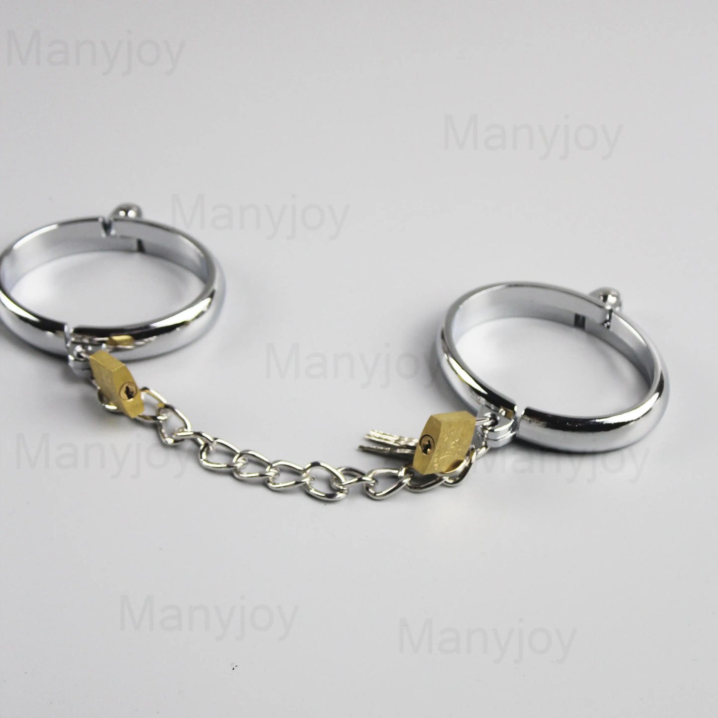 Stainless Steel Neck Collar Hand Ankle Cuffs Lockable Chain Shackle Fetter Metal Wrist Cuffs Restraint Slave Adult Game Sex Toys