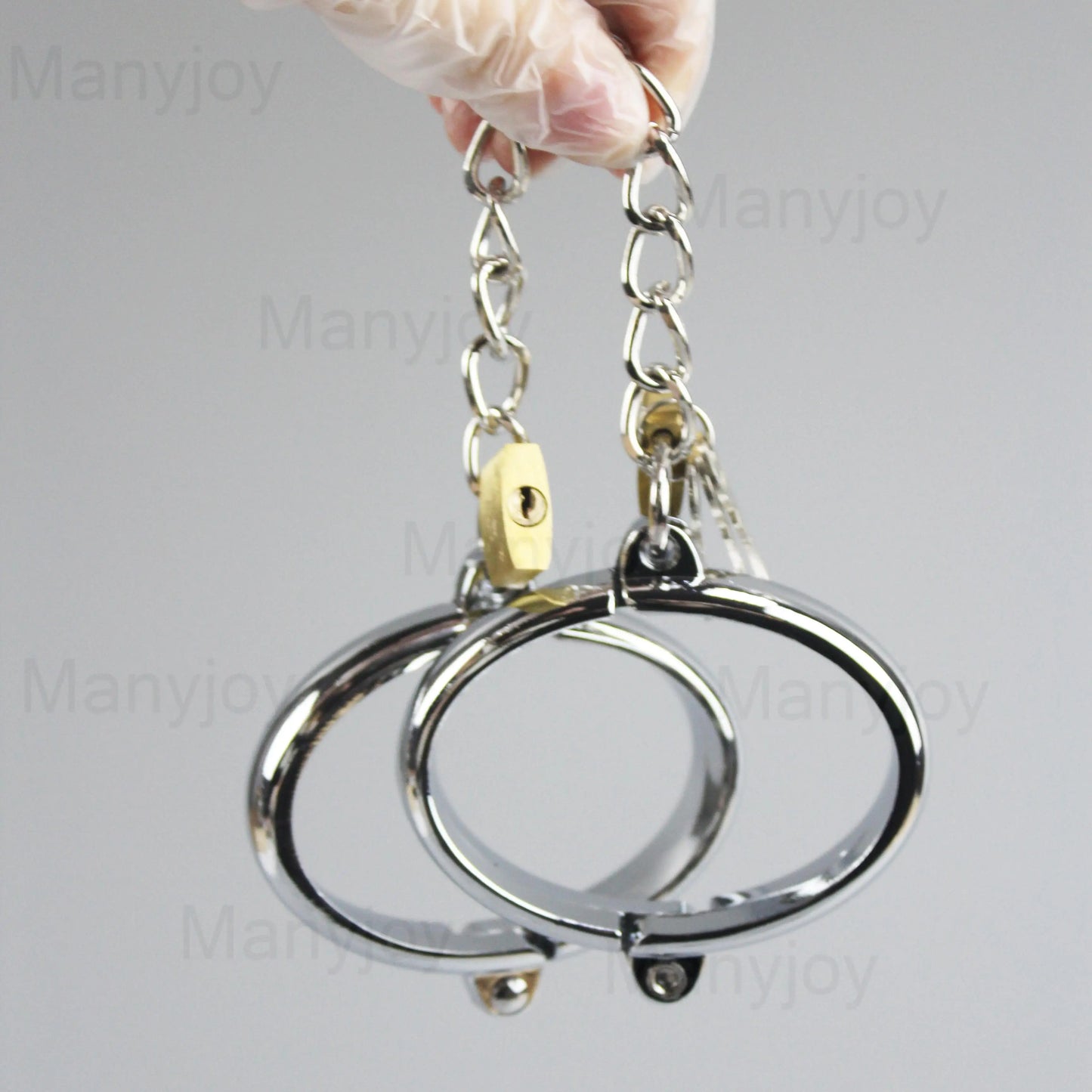 Stainless Steel Neck Collar Hand Ankle Cuffs Lockable Chain Shackle Fetter Metal Wrist Cuffs Restraint Slave Adult Game Sex Toys